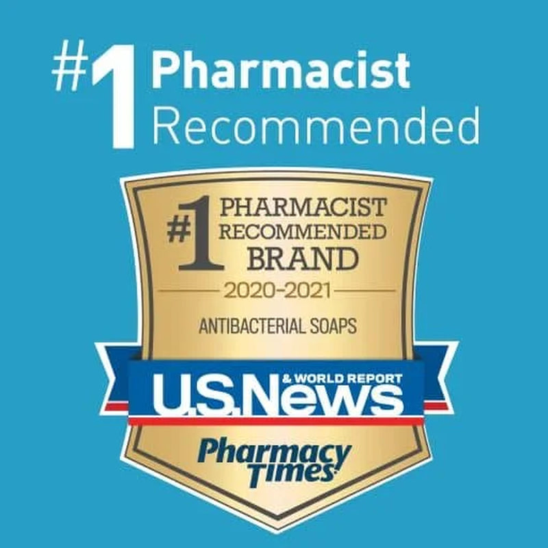 Award badge for '1 Pharmacist Recommended Brand 2020-2021' on a blue background with U.S.