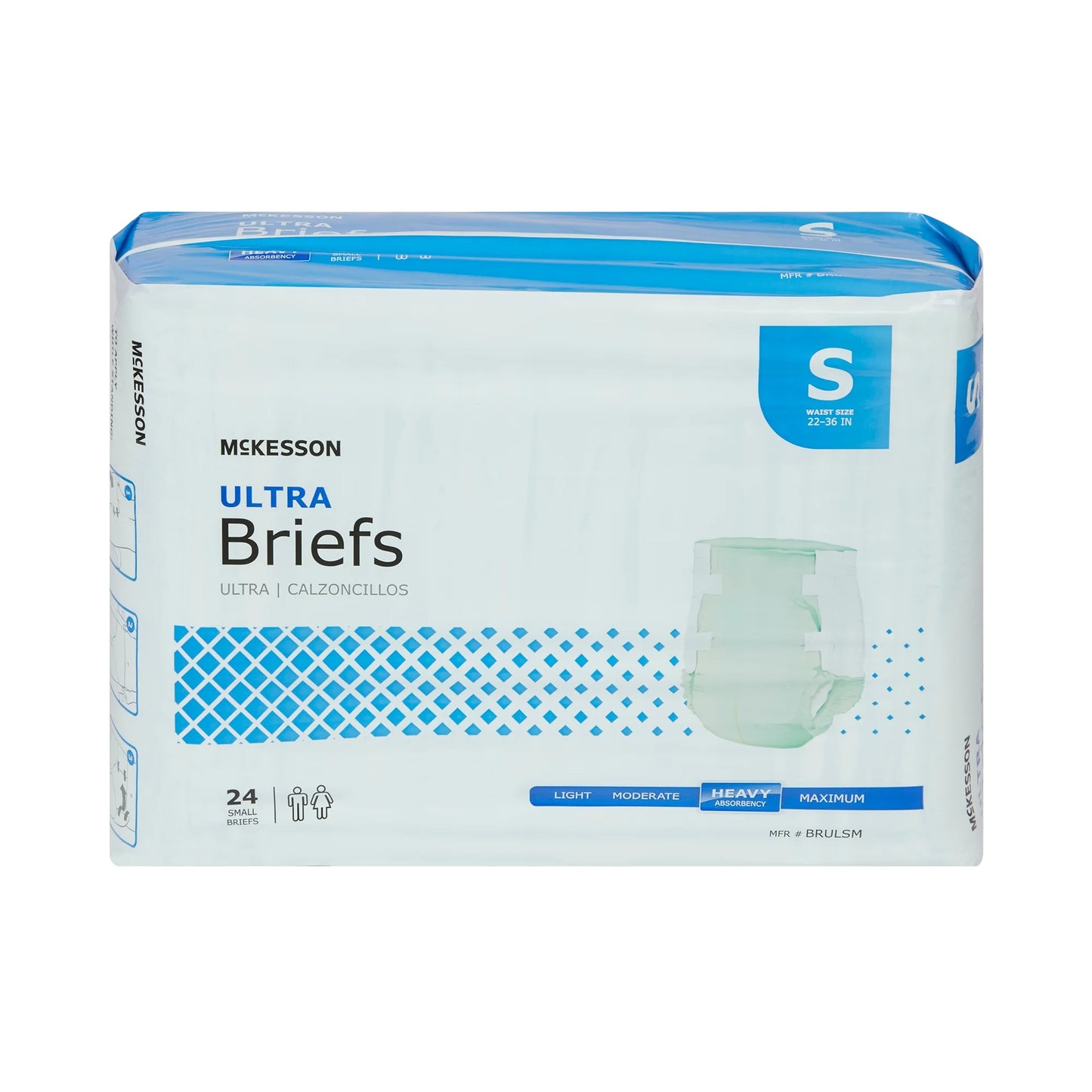 Ultra Adult Incontinence Briefs, Disposable, Unisex, Small, 24 Count, 1 Pack