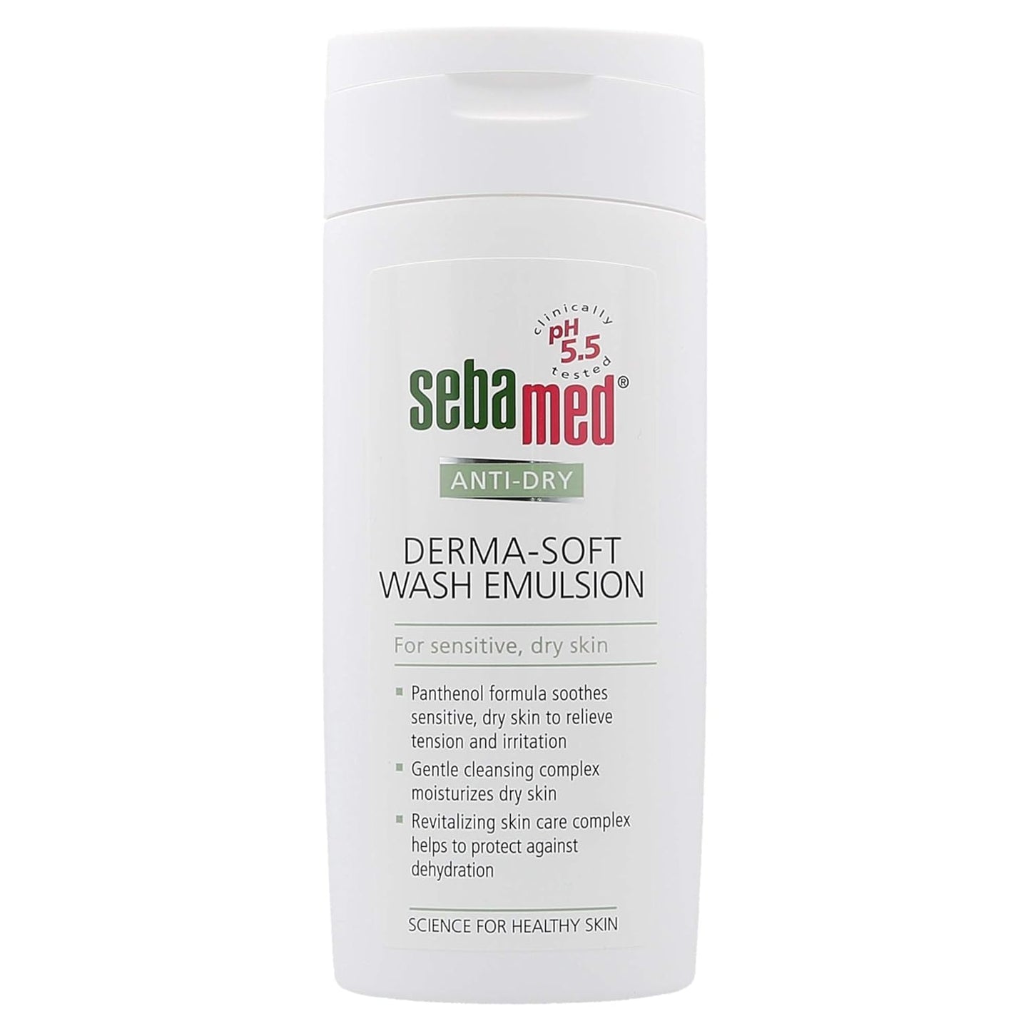 Sebamed Derma-Soft Wash Emulsion bottle on a white background