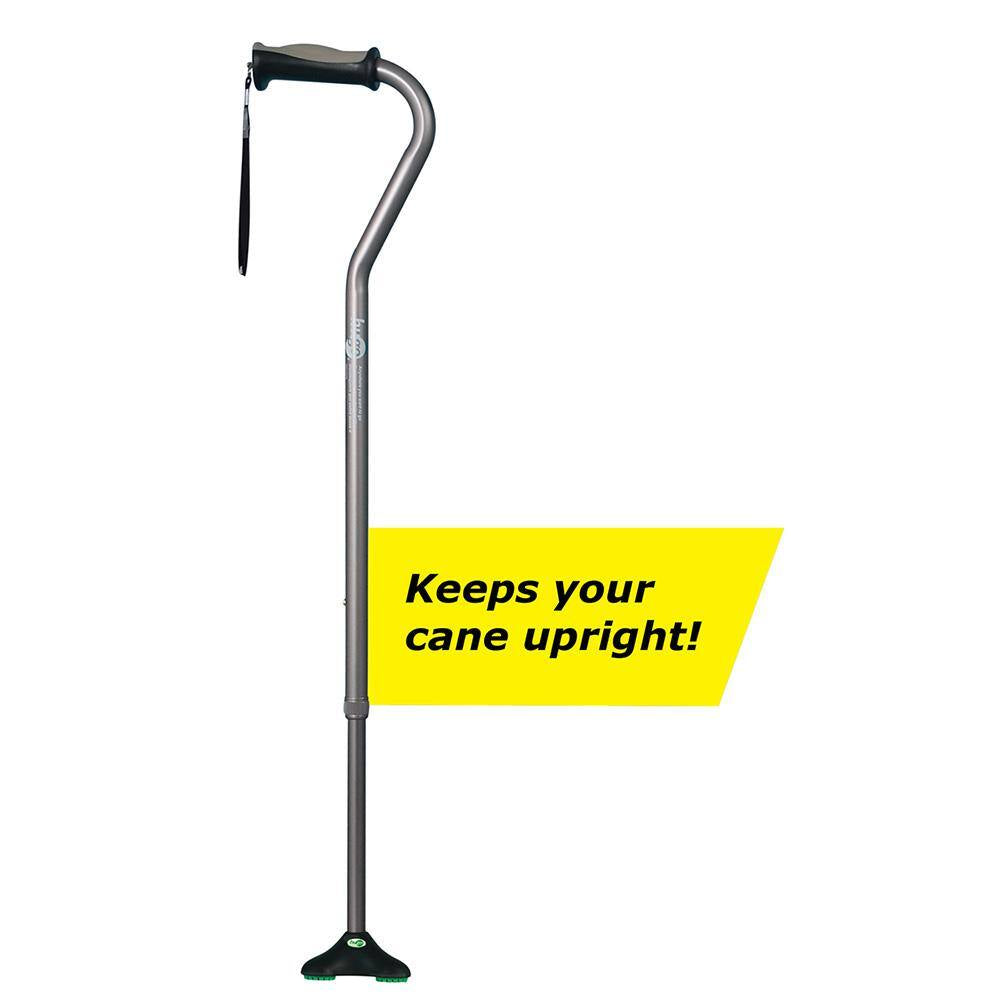 Quadpod Offset Cane with Ultra Stable Cane Tip, Smoke
