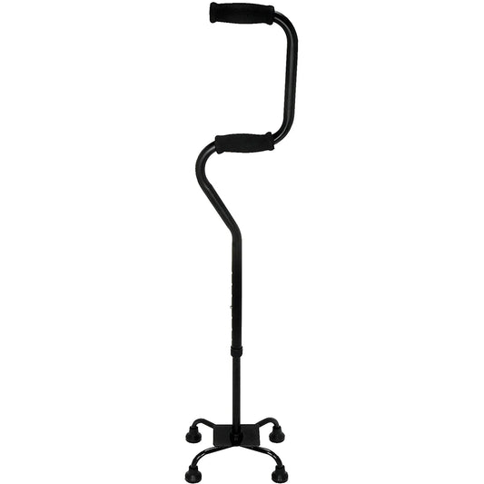 Quad Walking Cane, Sit to Stand Walker, Adjustable Canes for Men, Canes for Women, FSA HSA Eligible with Quad Base, Foam Handles Quad Cane, Black