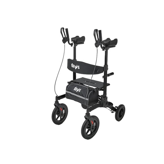 Black and gray rollator with 'Oasis' branding on a white background
