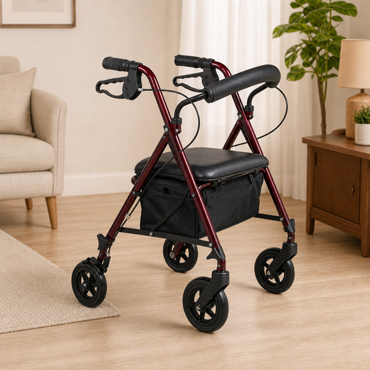 Lightweight 11 lb. Rollator with Adjustable Seat