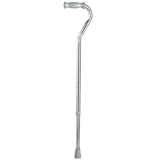 Silver walking cane on a white background