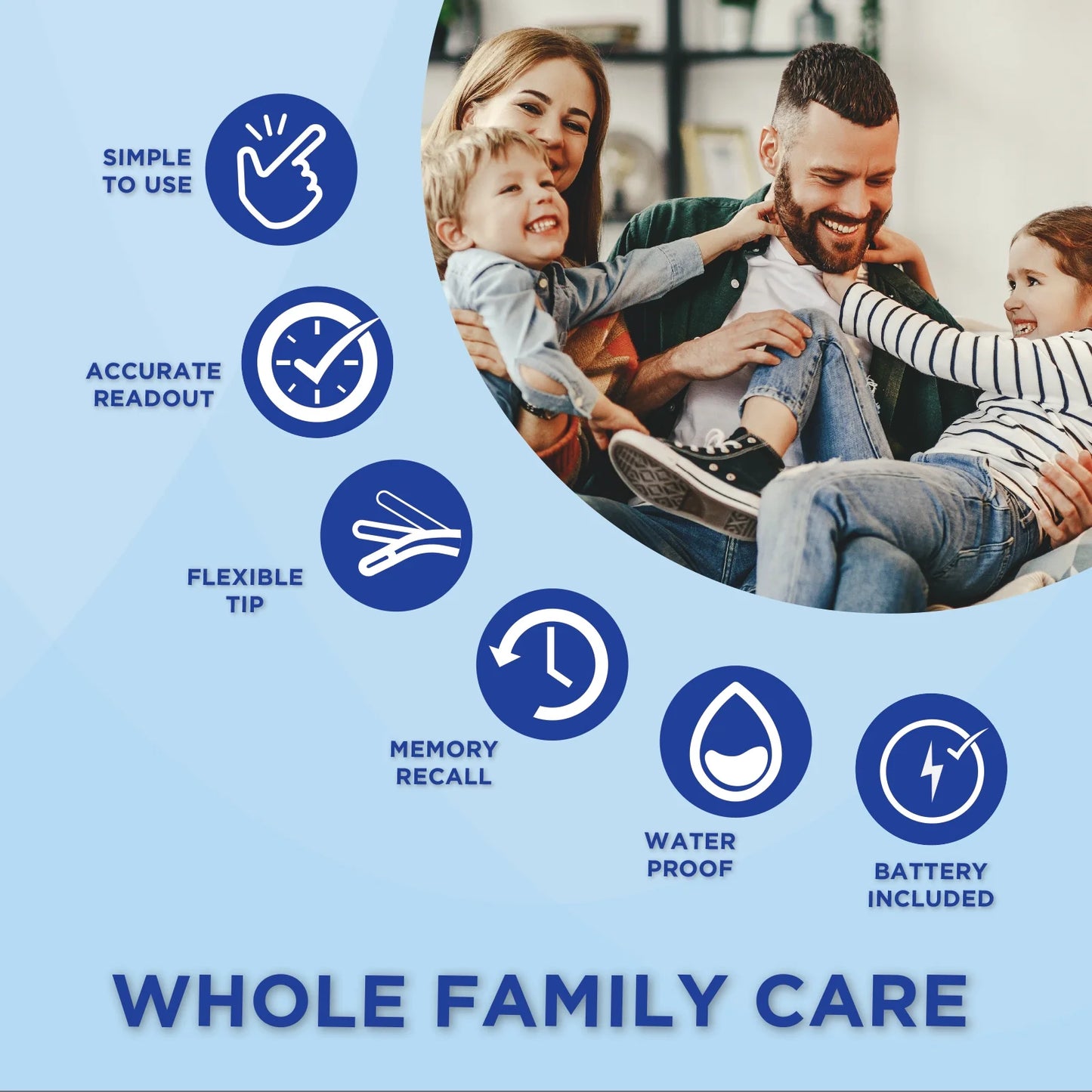 Veridian 10-Second Digital Thermometer – Flexible Tip, F&C Modes, Water-Resistant, All Ages
