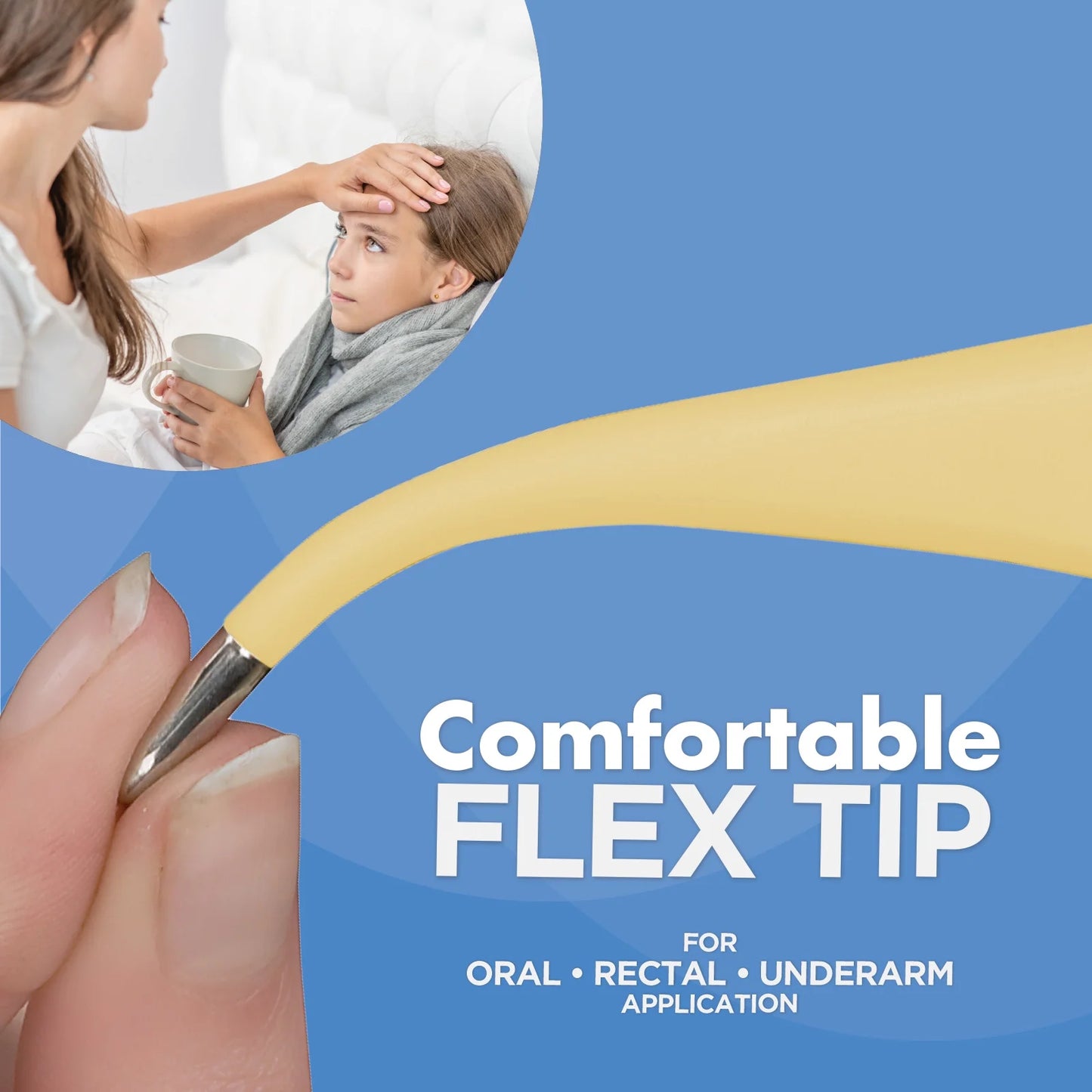 Veridian 10-Second Digital Thermometer – Flexible Tip, F&C Modes, Water-Resistant, All Ages