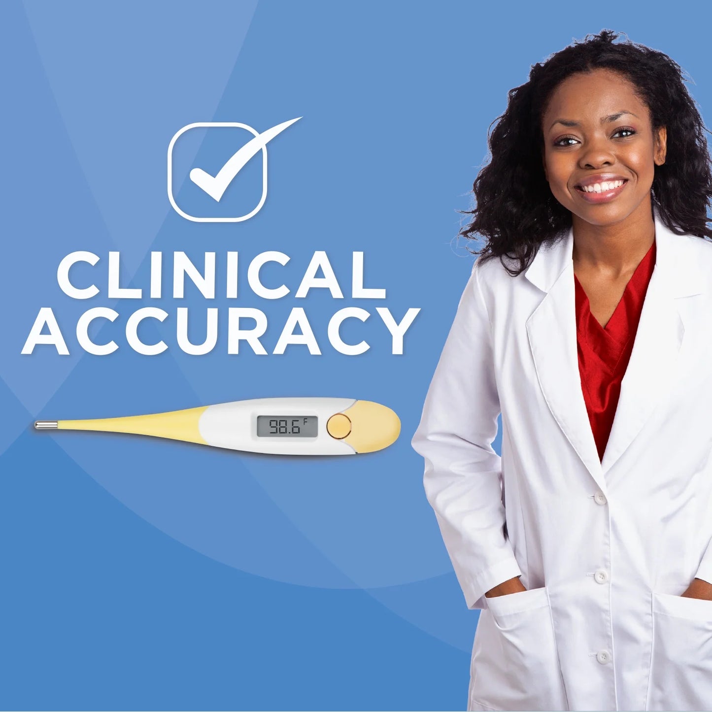 Veridian 10-Second Digital Thermometer – Flexible Tip, F&C Modes, Water-Resistant, All Ages