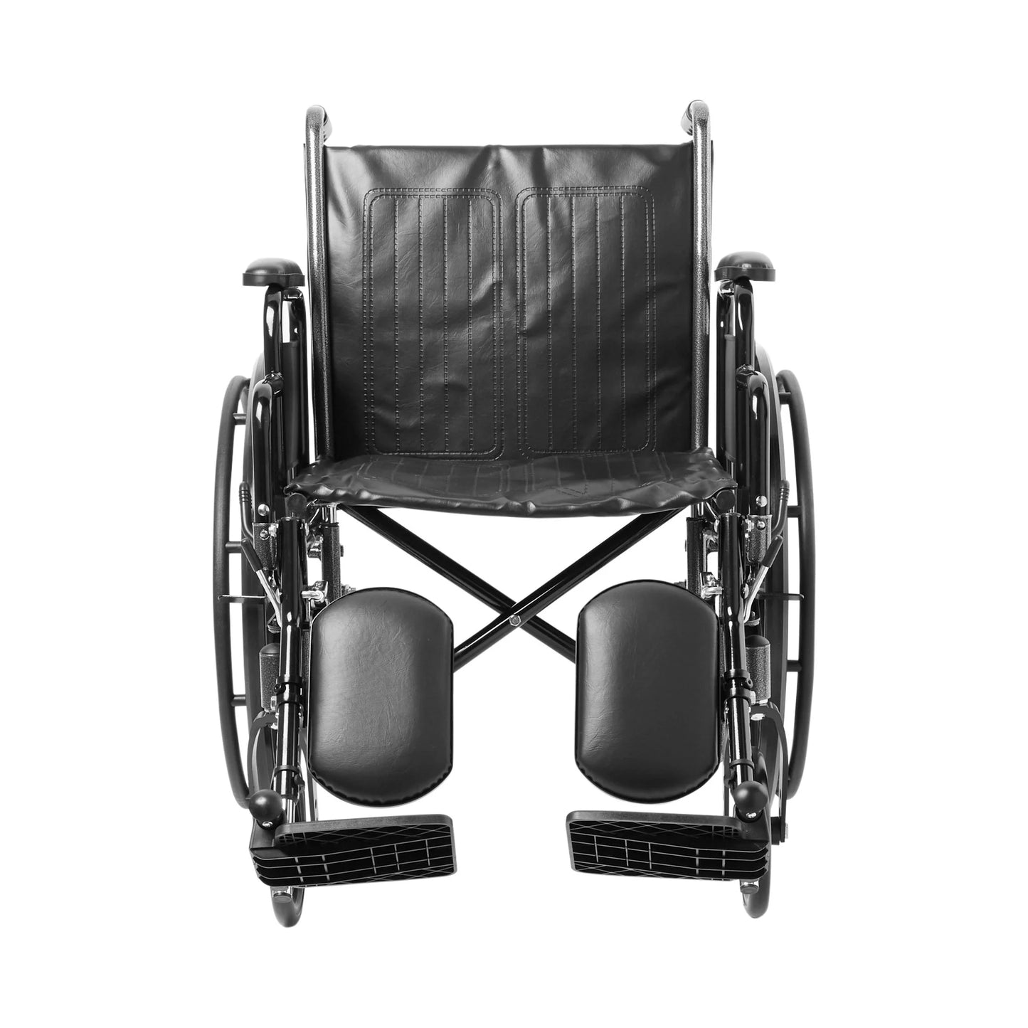 Black manual wheelchair on a white background