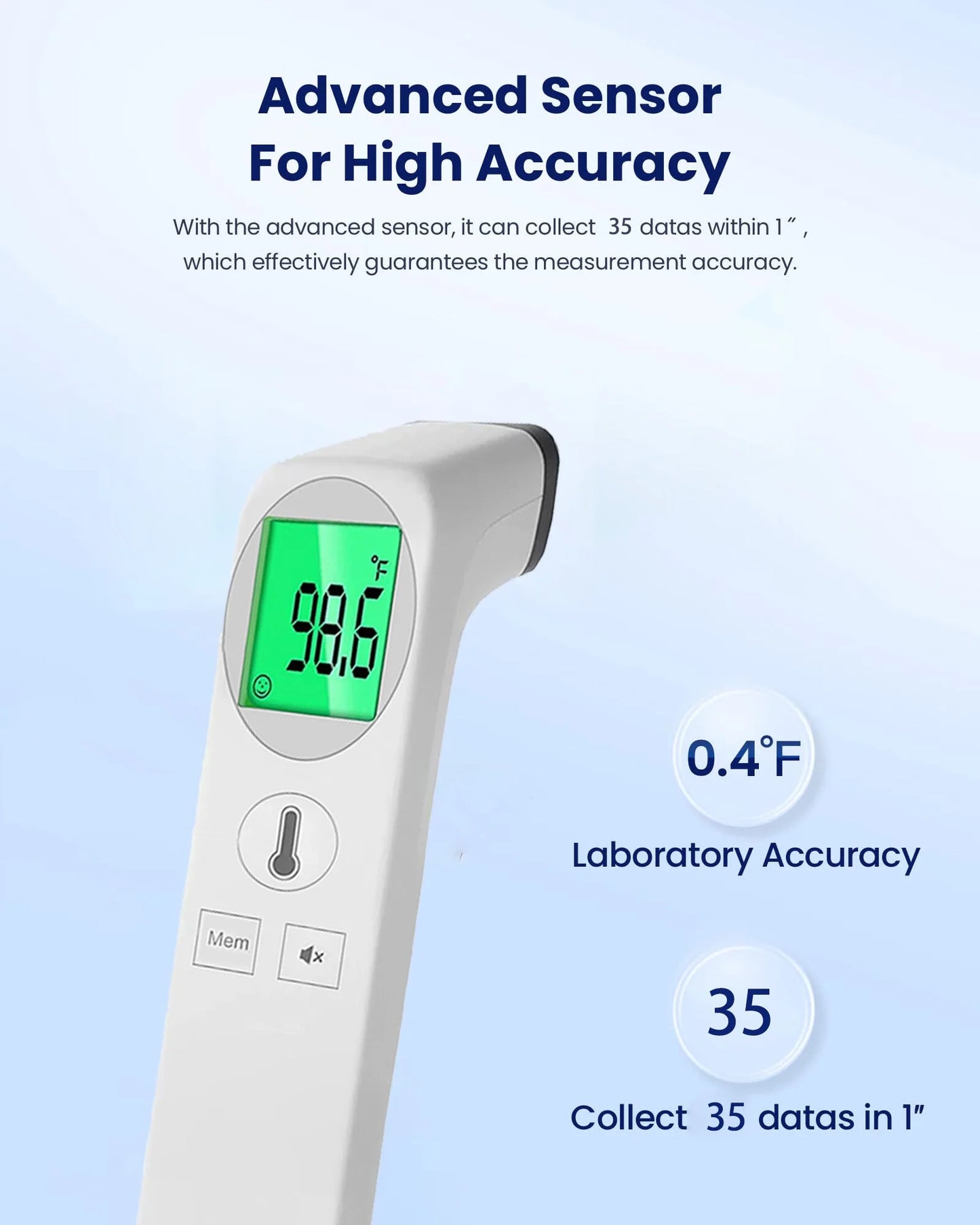 No-Touch Thermometer for Adults and Kids,Fast Accurate Digital Thermometer with Fever Alarm & Silent Mode, Easy-To-Use for Babies, Kids, & Elderly