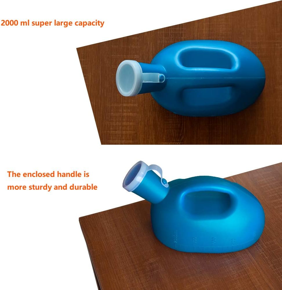 Blue container with handle on a wooden surface, highlighting its large capacity and durability.