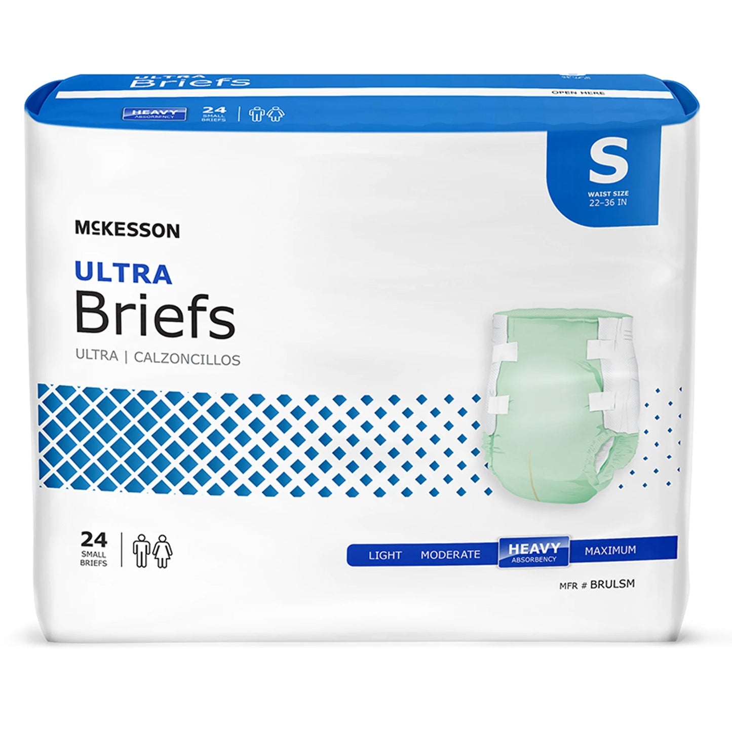 Ultra Adult Incontinence Briefs, Disposable, Unisex, Small, 24 Count, 1 Pack
