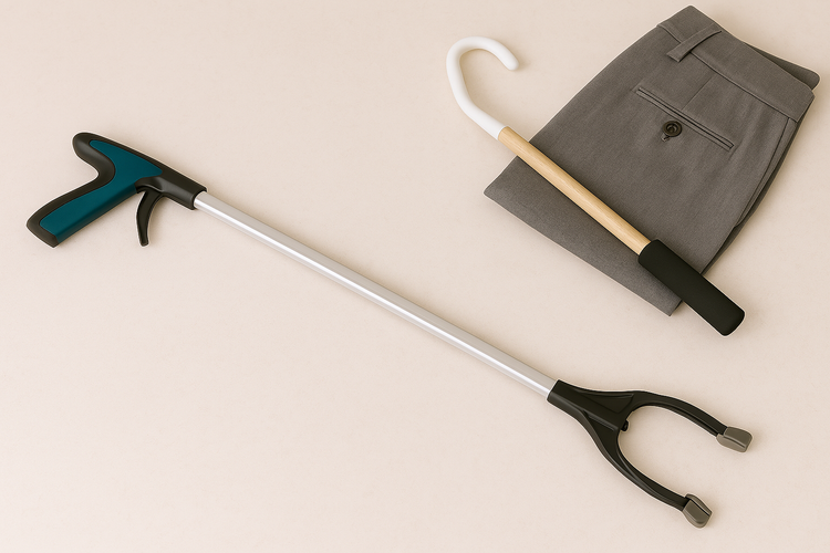 Overhead view of a grabber and dressing tool.
