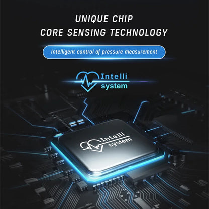 Intelli system chip with circuit board background and text about unique chip core sensing technology.

