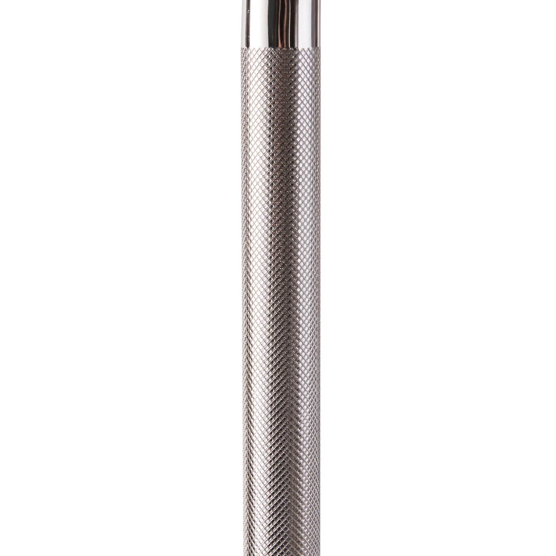 Silver textured pen on a white background