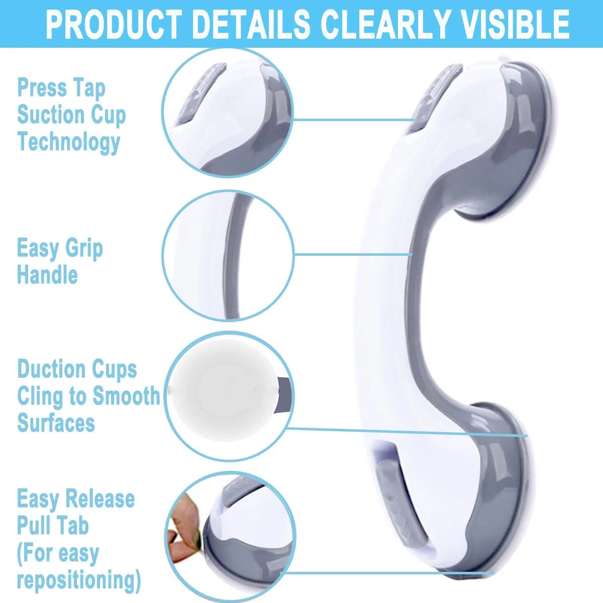 Product with features highlighted on a white background

