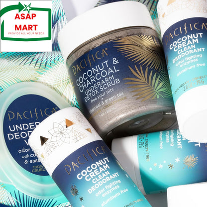 Pacifica Deodorant Wipes - Coconut Milk Underarm & Full Body Deodorant Wipes