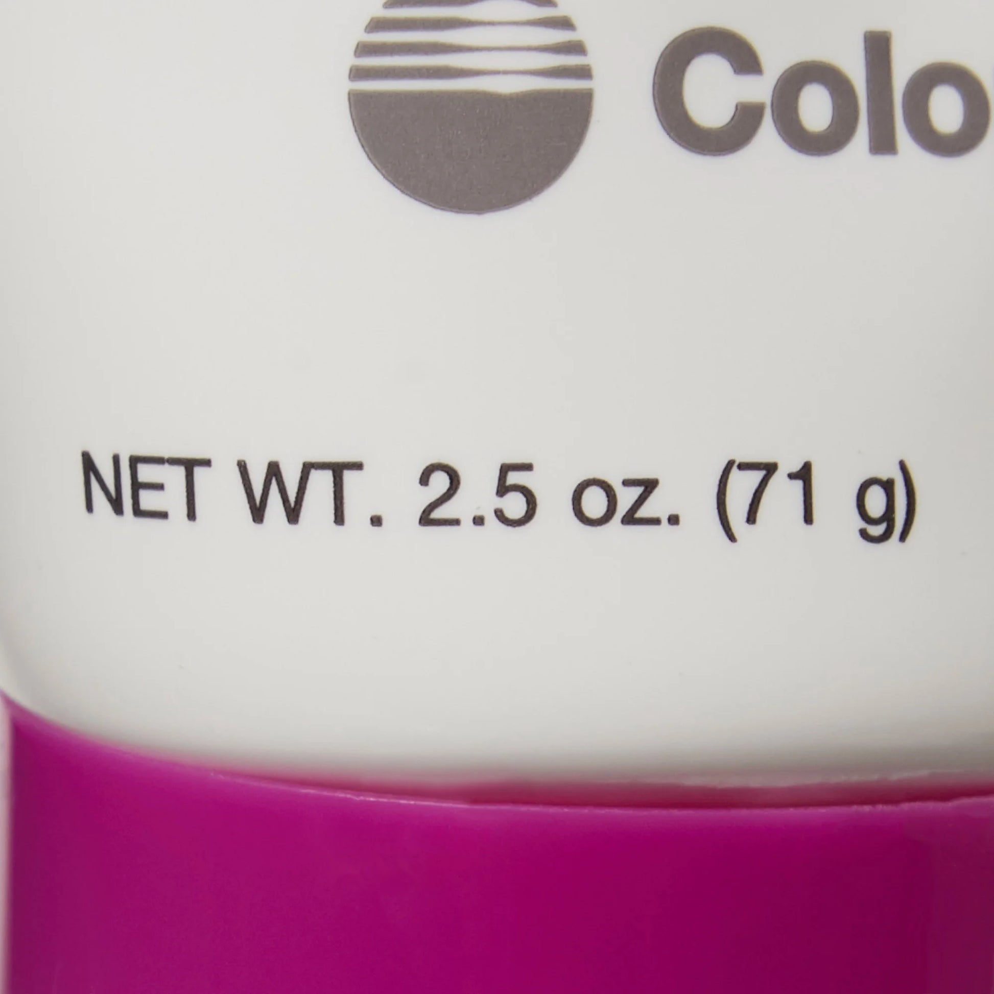 Close-up of a container with 'Colo' branding and weight label.

