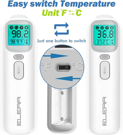 Ear Thermometer for Kids, Baby Thermometer with Forehead and Ear Mode for Adults, Infant, Kids and Toddler, Touchless and 1 Second Reading with Fever Alarm and Mute Function