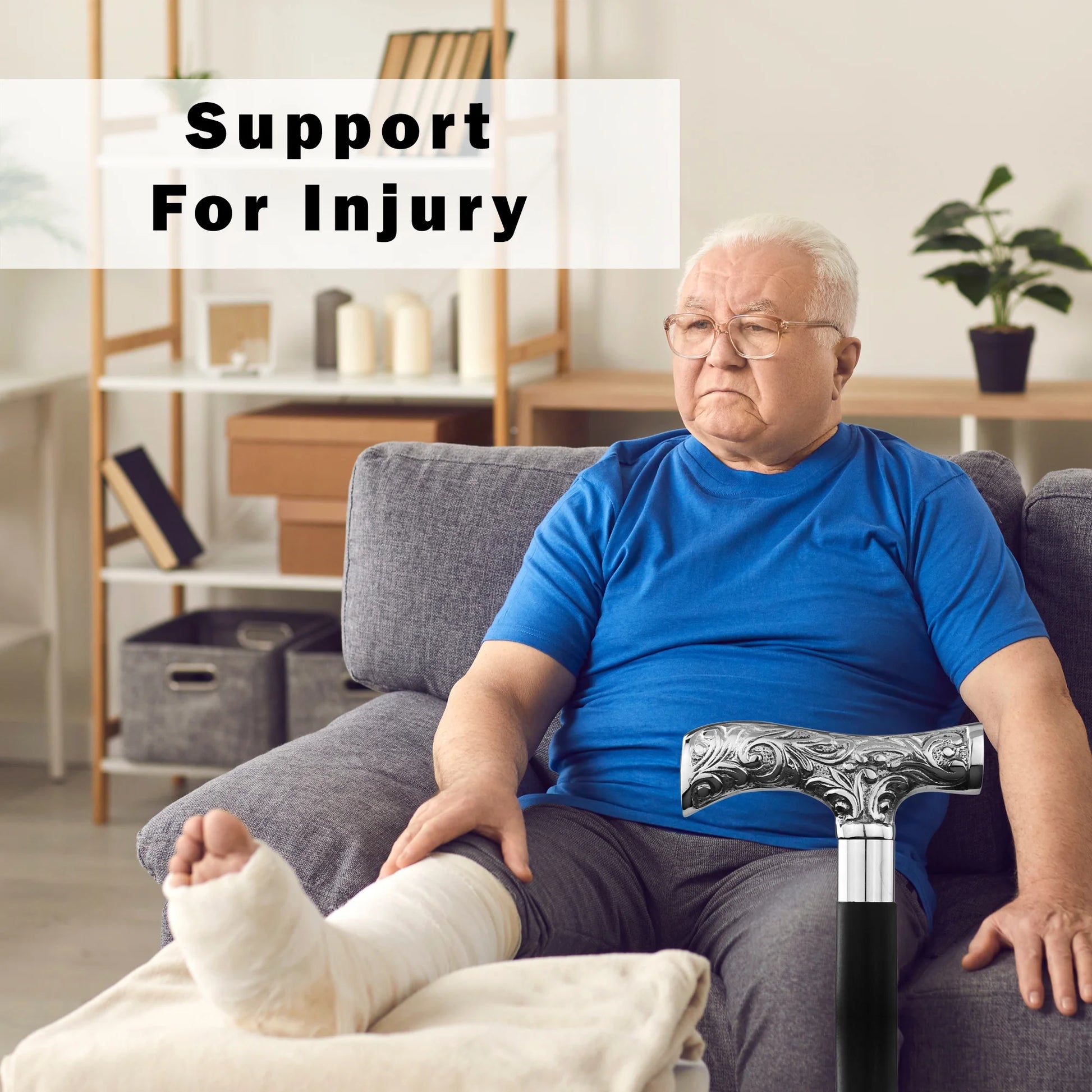 Victorian Walking Stick Silver Cane for Women, Men, Seniors Balance Canes Mobility, Knee Support