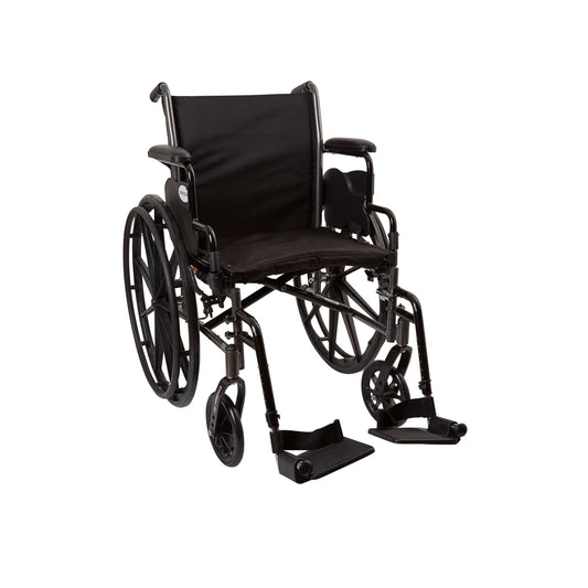 Black wheelchair on a white background

