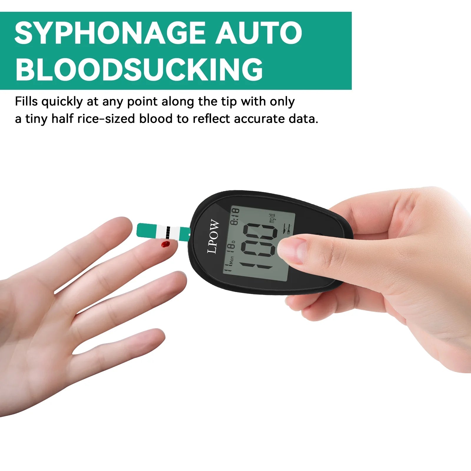 Blood Sugar Test Strips - 100 Count, Use with  Blood Glucose Monitor Only