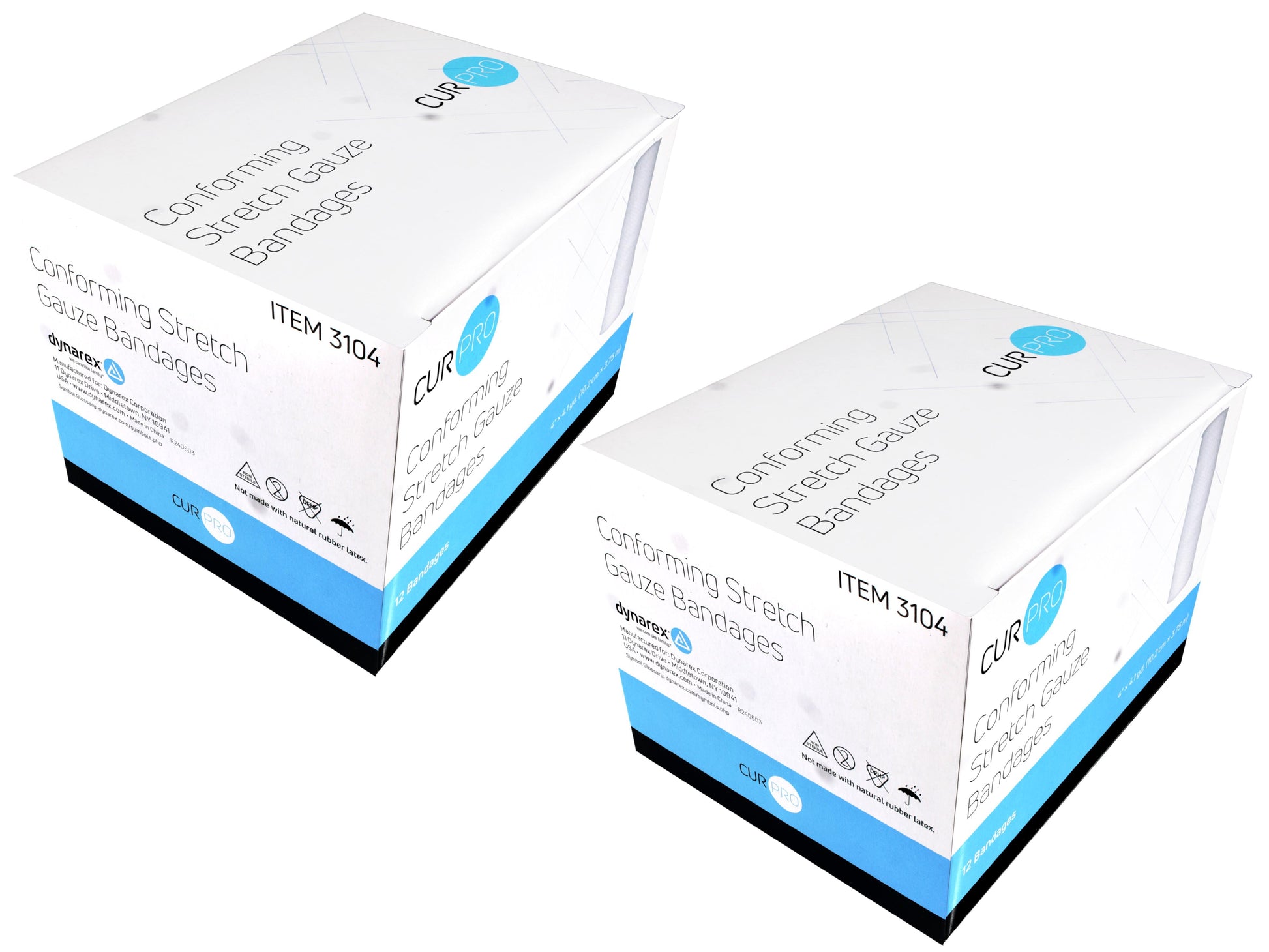 Two boxes of Conforming Stretch Gauze Bandages on a white background

