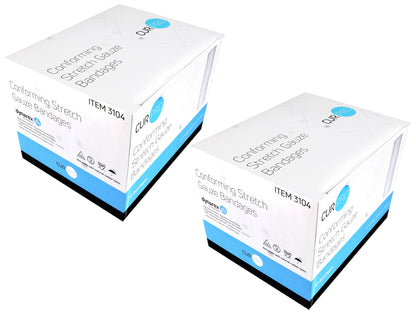 Two boxes of Conforming Stretch Gauze Bandages on a white background


