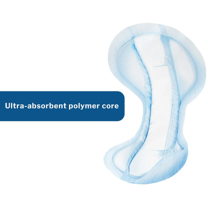 Ultra-absorbent polymer core of a sanitary product on a white background