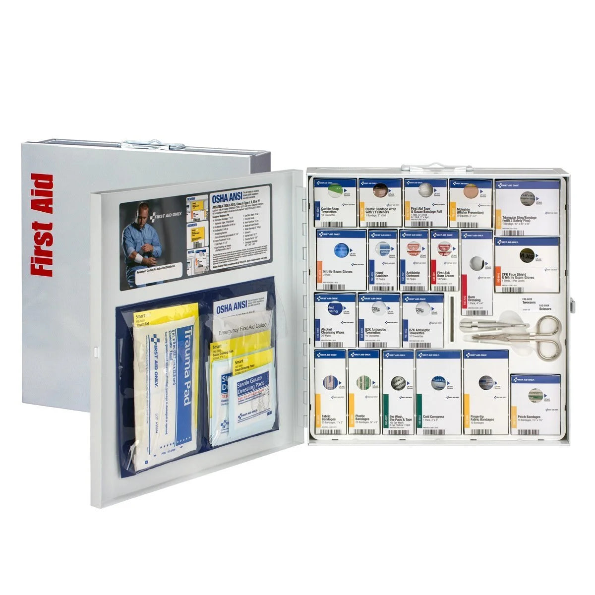 Wall Mountable First Aid Kit, 202 Piece