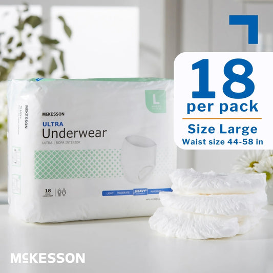Ultra Underwear, Incontinence, Heavy Absorbency, Large, 72 Ct