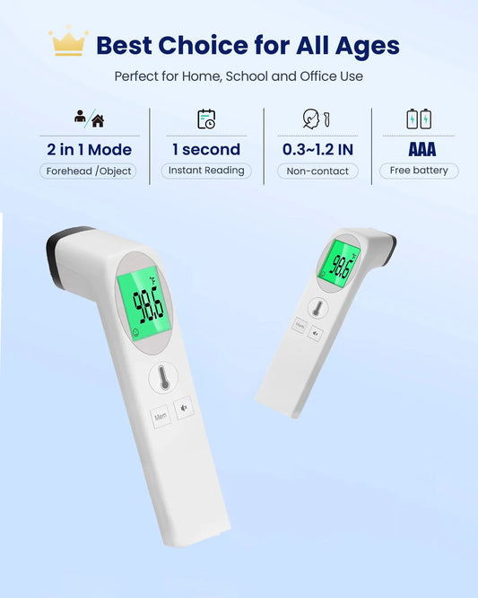 No-Touch Thermometer for Adults and Kids,Fast Accurate Digital Thermometer with Fever Alarm & Silent Mode, Easy-To-Use for Babies, Kids, & Elderly