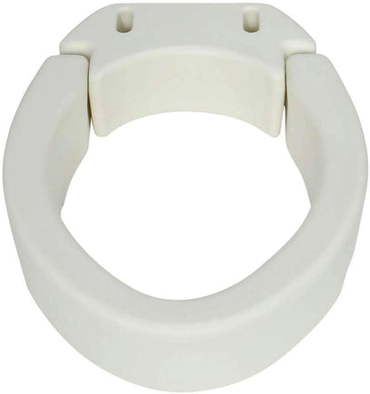 Top-down view of Carex Elongated Toilet Seat highlighting wide seating surface and non-slip texture.