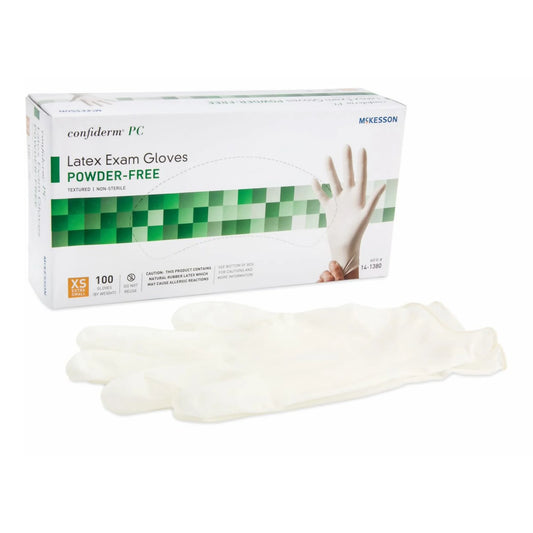 Latex Exam Glove, Powder-Free Protective Medical Gloves, XS, 100 Count, 10 Boxes, 1000 Total