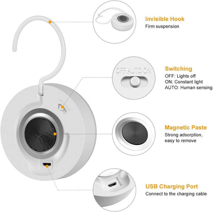 White security camera with features highlighted on a white background

