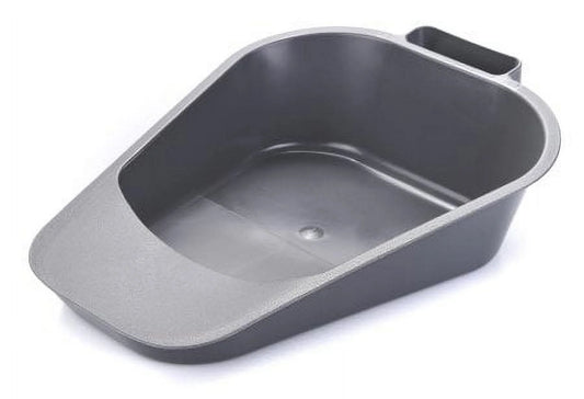 Gray bed pan on a white background

