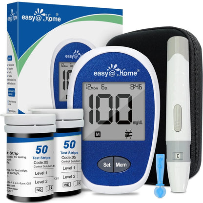 Blood Glucose Monitor Kit with 1 Lancing Device, 100 Test Strips, 100 Lancets