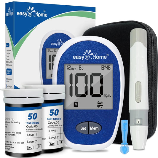 Blood Glucose Monitor Kit with 1 Lancing Device, 100 Test Strips, 100 Lancets