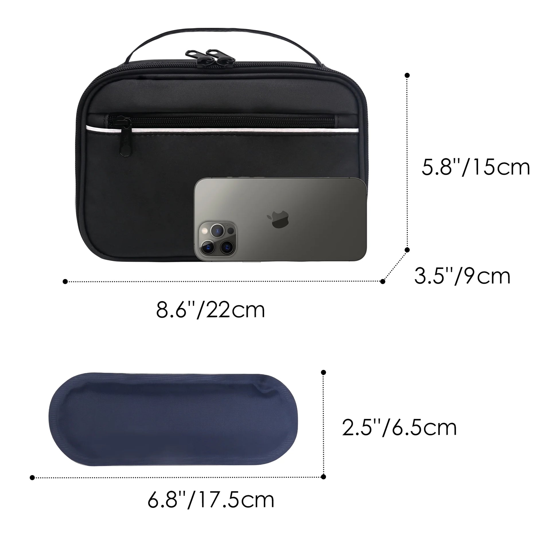 Diabetes Travel Carry Bag Insulin Cooler Case Diabetic Medication Cooler Diabetic Care Organizer with a Shoulder Strap and 4 Ice Packs - Black