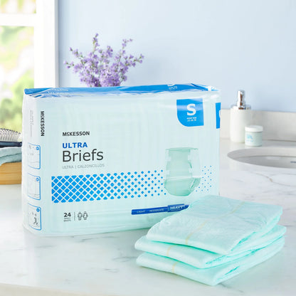 Ultra Adult Incontinence Briefs, Disposable, Unisex, Small, 24 Count, 1 Pack