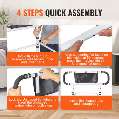 Step-by-step guide to assemble a product with text instructions on a white background.

