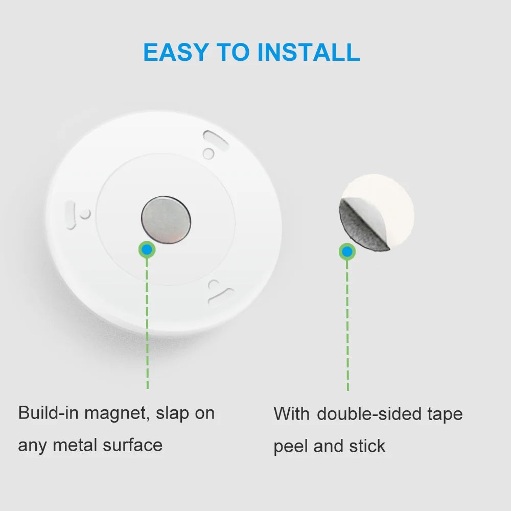 Product with text 'Easy to Install' and installation methods on a gray background

