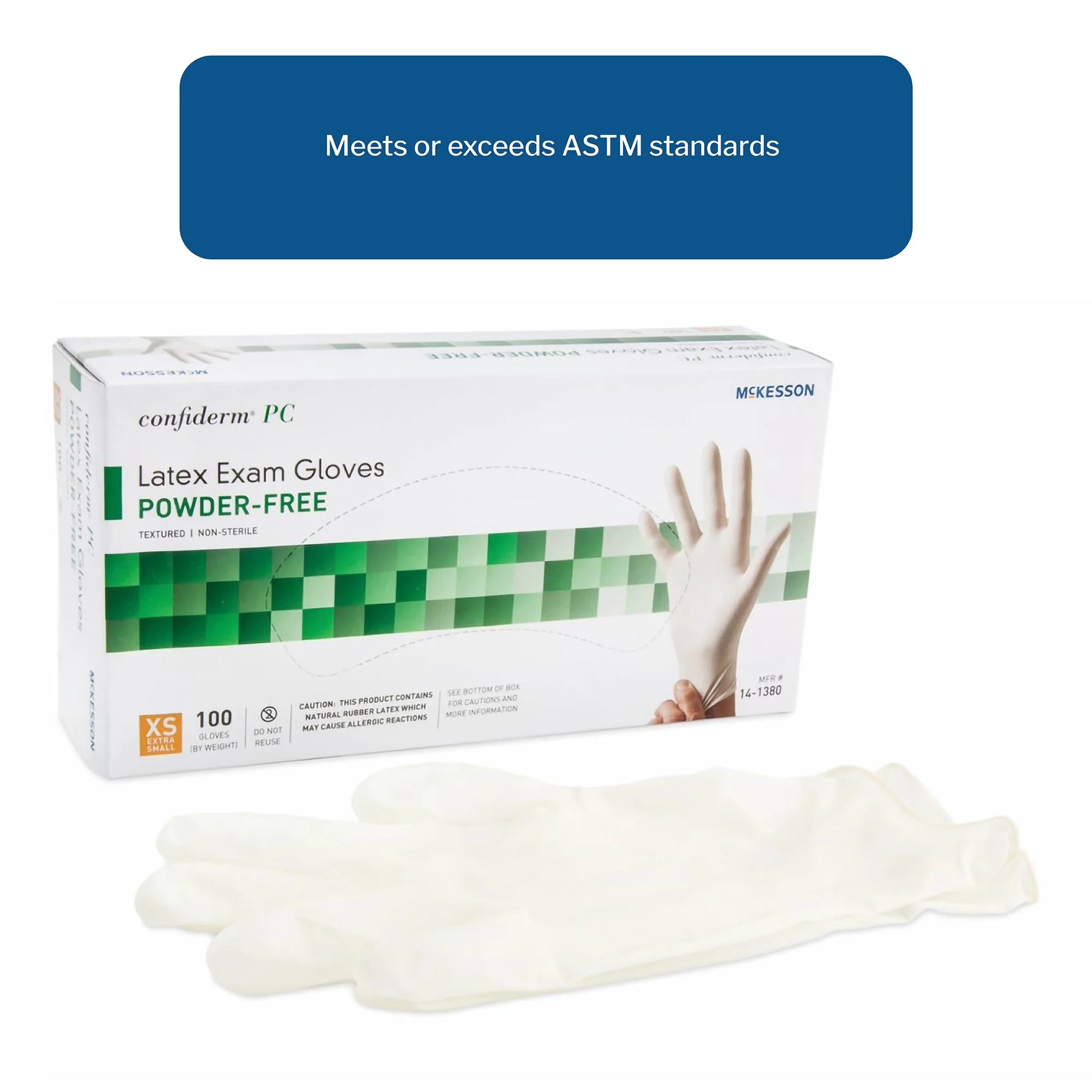 Latex Exam Glove, Powder-Free Protective Medical Gloves, XS, 100 Count, 10 Boxes, 1000 Total
