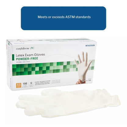 Latex Exam Glove, Powder-Free Protective Medical Gloves, XS, 100 Count, 10 Boxes, 1000 Total