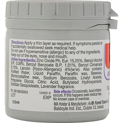 Container with label showing directions and ingredients on a white background


