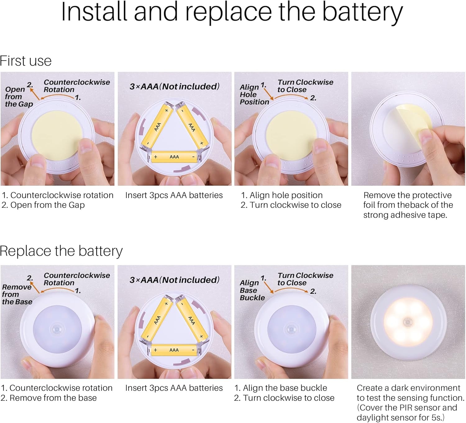Step-by-step guide on how to install and replace the battery of a device.

