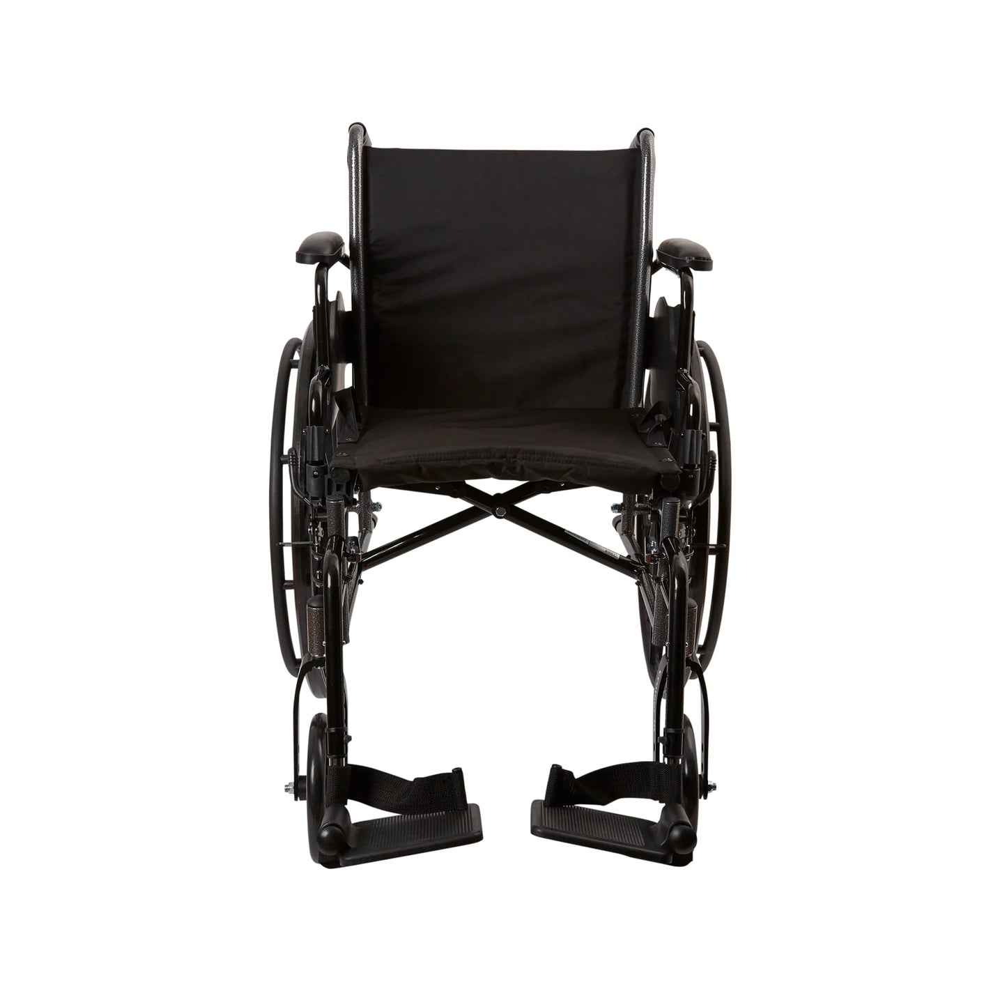 Black wheelchair on a white background


