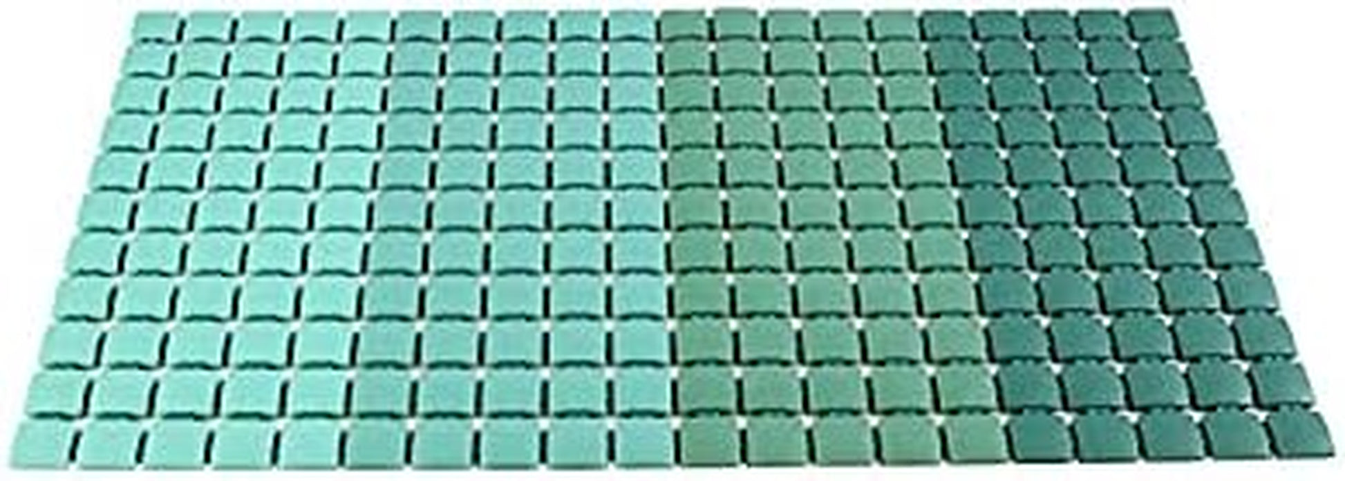Teal mosaic tile pattern on a flat surface

