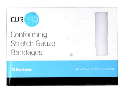 CUR PRO conforming stretch gauze bandages packaging on a white background

