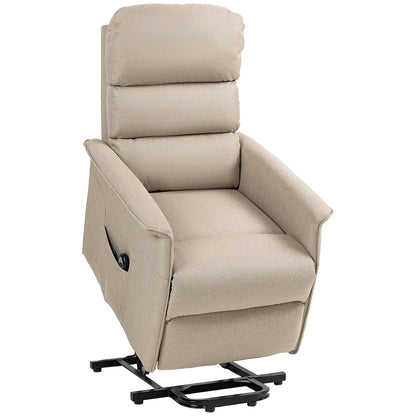 Beige lift chair on a white background