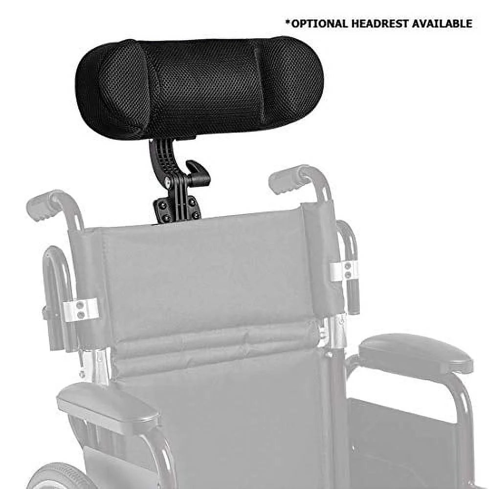 Wheelchair headrest attachment on a white background

